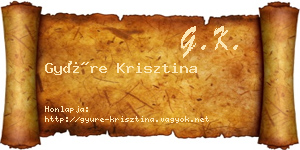 Gyüre Krisztina névjegykártya